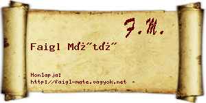Faigl Máté névjegykártya